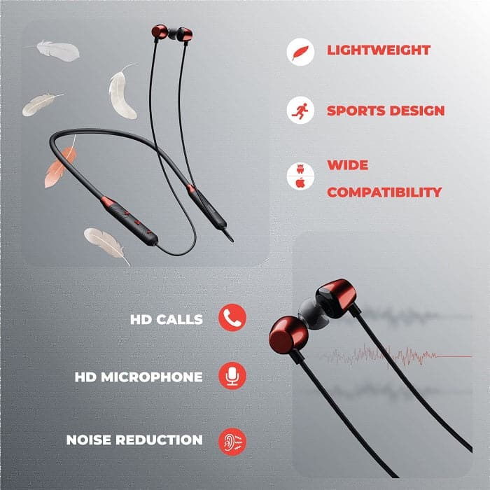 Hammer Sting 3 In-Ear Wireless Bluetooth Neckband Hammer Pulse 5.0 Smartwatch (Combo)