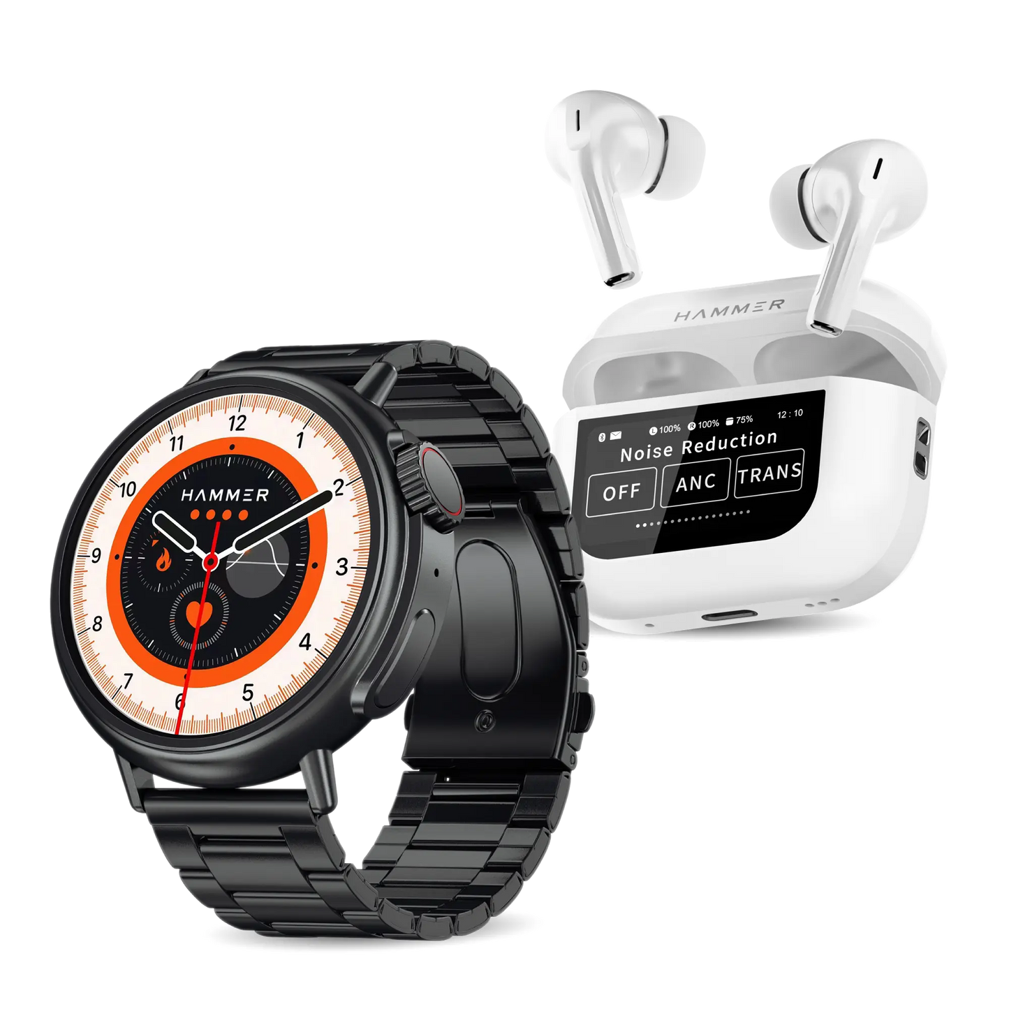 Hammer Active 3.0 Bluetooth Smartwatch & Screen TWS Earbuds (Combo)