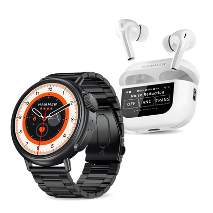 Hammer Active 3.0 Bluetooth Smartwatch & Screen TWS Earbuds (Combo)