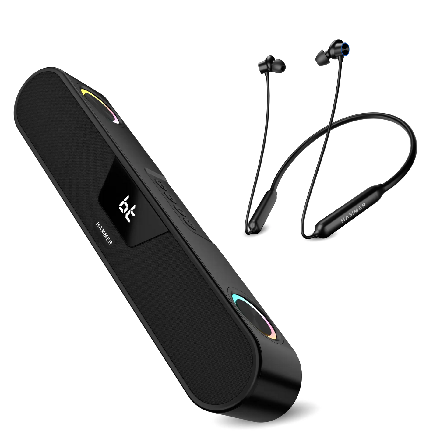 Hammer BeatBox  Bluetooth Soundbar & Splendor Neckband (Combo)