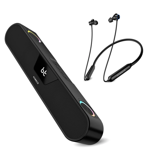 Hammer BeatBox  Bluetooth Soundbar & Splendor Neckband (Combo)