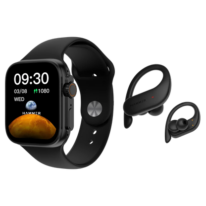 Hammer Pulse X Bluetooth Calling Smartwatch & Hammer KO 2.0 TWS (Combo)