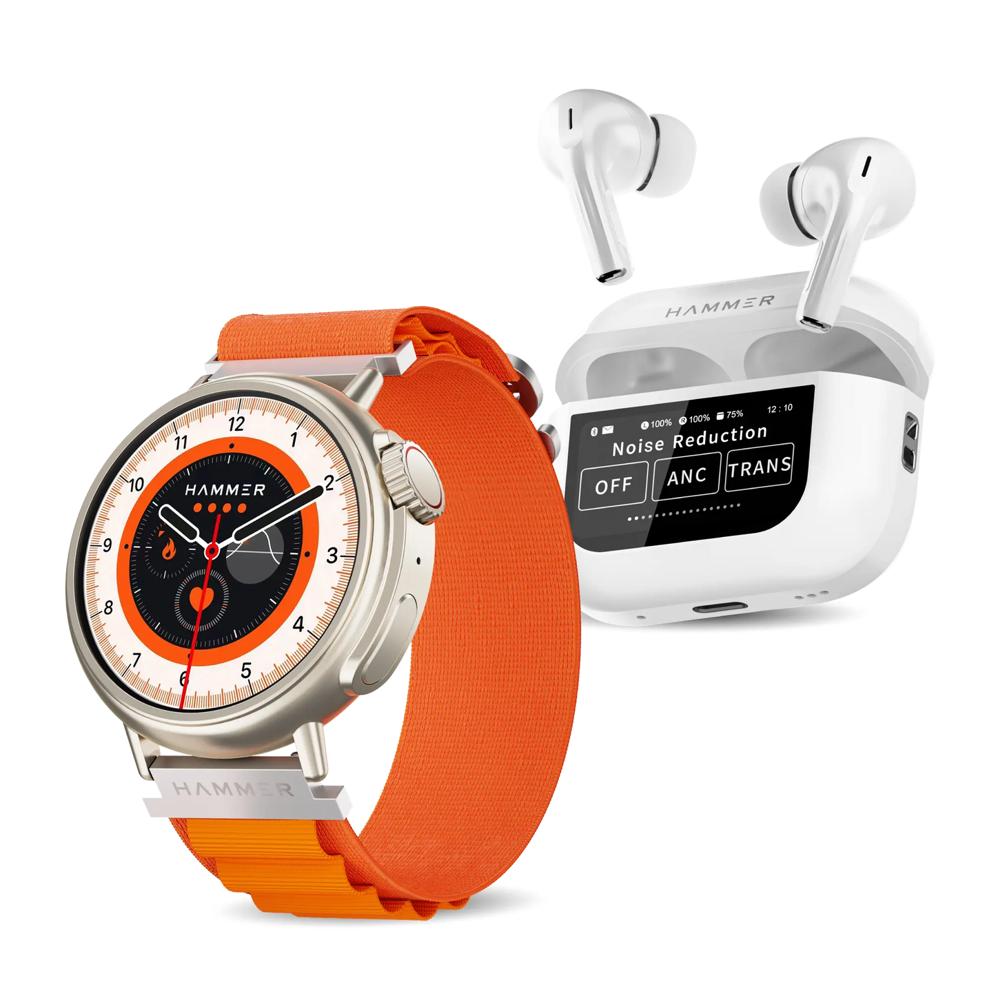 Hammer Active 3.0 Bluetooth Smartwatch & Screen TWS Earbuds (Combo)