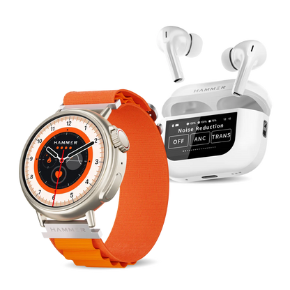Hammer Active 3.0 Bluetooth Smartwatch & Screen TWS Earbuds (Combo)