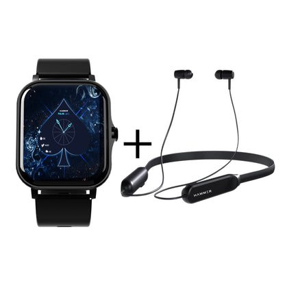 Hammer Pulse Ace Bluetooth Calling Smartwatch Hammer Sting Lite Bluetooth Neckband (Combo)
