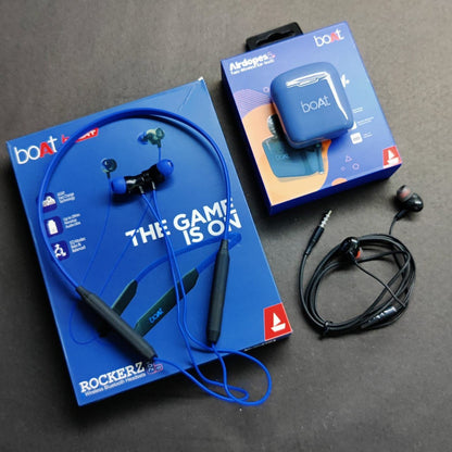 boAt Rockerz 205 Pro+ Bluetooth Neckband & boAt Airdopes 131 True Wireless Earbuds with free earphones { COMBO OF -3 }
