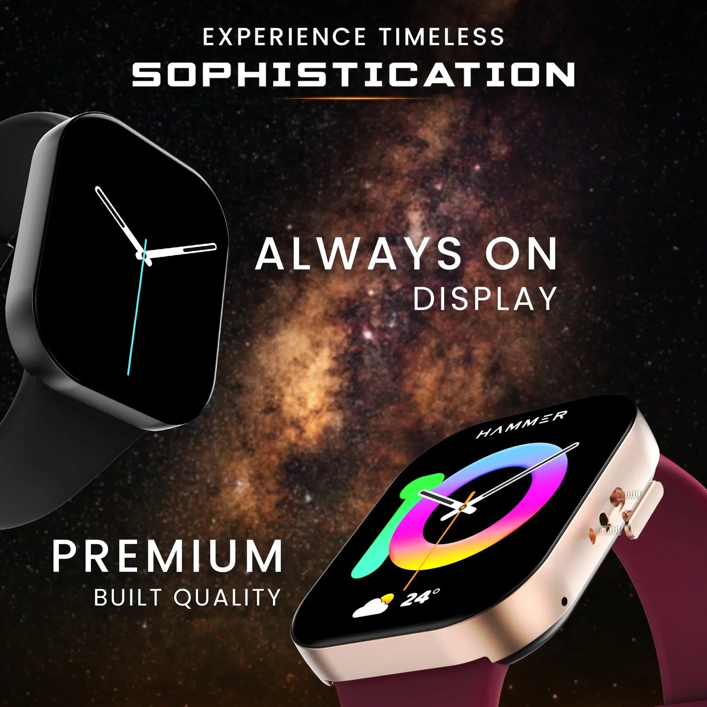 Hammer Robust Bluetooth Calling Smartwatch & Hammer Twist In-Ear Bluetooth Neckband (Combo)