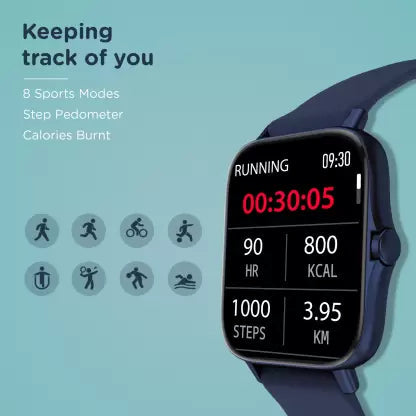 8th Gen. Smartwatch  (Blue Strap, Free) & Airdopes  upto 17.5 Hours Playback and ASAP Charge Bluetooth Headset  (Blue Thunder, True Wireless)