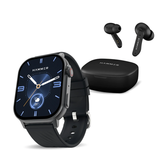 Hammer Arctic Bluetooth Smartwatch & Solitude TWS Earbuds (Combo)