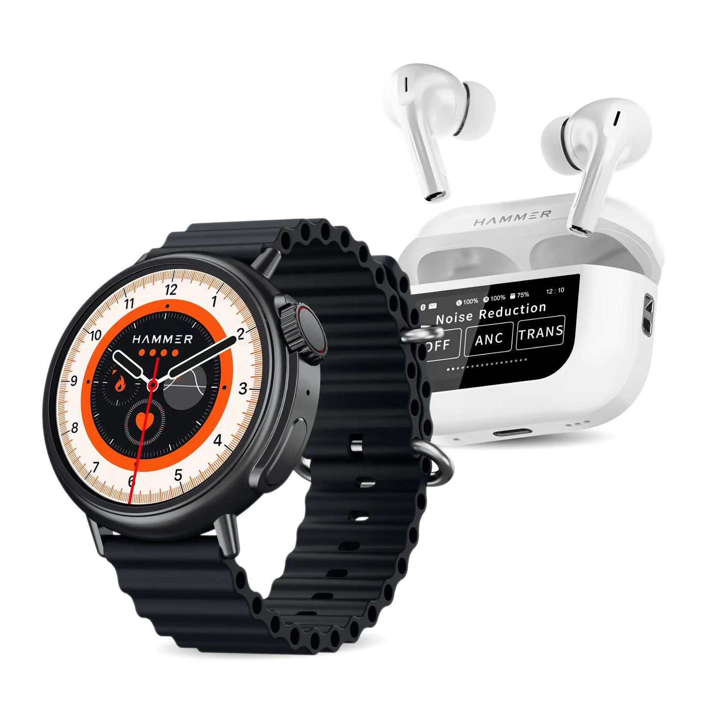 Hammer Active 3.0 Bluetooth Smartwatch & Screen TWS Earbuds (Combo)
