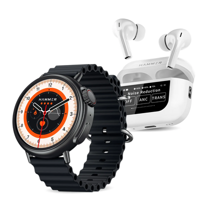 Hammer Active 3.0 Bluetooth Smartwatch & Screen TWS Earbuds (Combo)