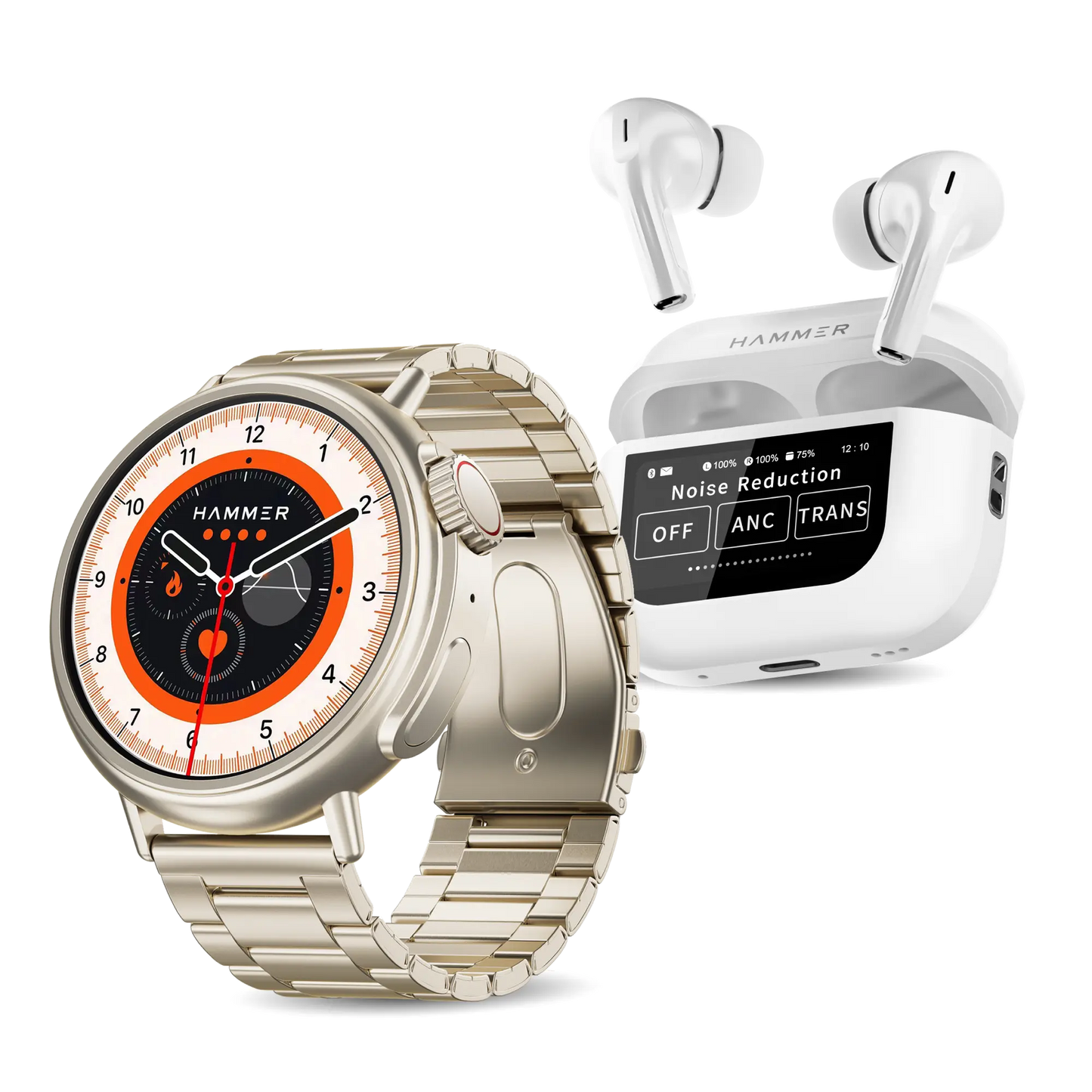 Hammer Active 3.0 Bluetooth Smartwatch & Screen TWS Earbuds (Combo)