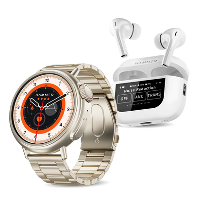 Hammer Active 3.0 Bluetooth Smartwatch & Screen TWS Earbuds (Combo)