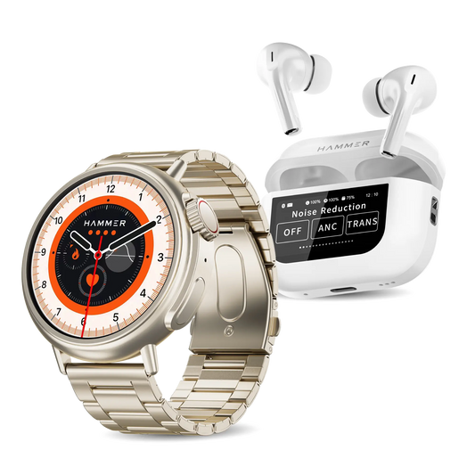 Hammer Active 3.0 Bluetooth Smartwatch & Screen TWS Earbuds (Combo)