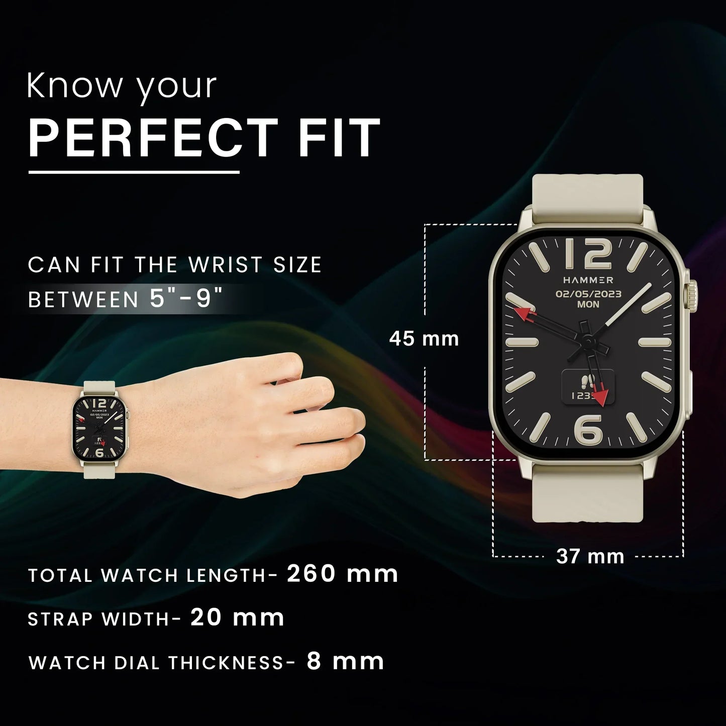 Hammer Arctic Bluetooth Smartwatch & Solitude TWS Earbuds (Combo)