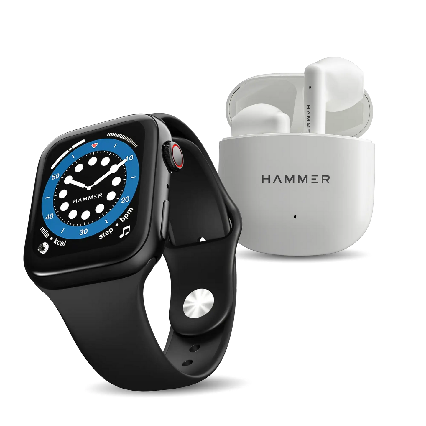 Hammer Ace 2.0 Bluetooth Smartwatch & KO Pro Truly Wireless Earbuds (Combo)