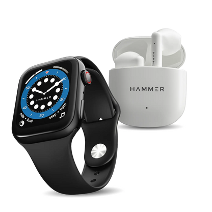 Hammer Ace 2.0 Bluetooth Smartwatch & KO Pro Truly Wireless Earbuds (Combo)