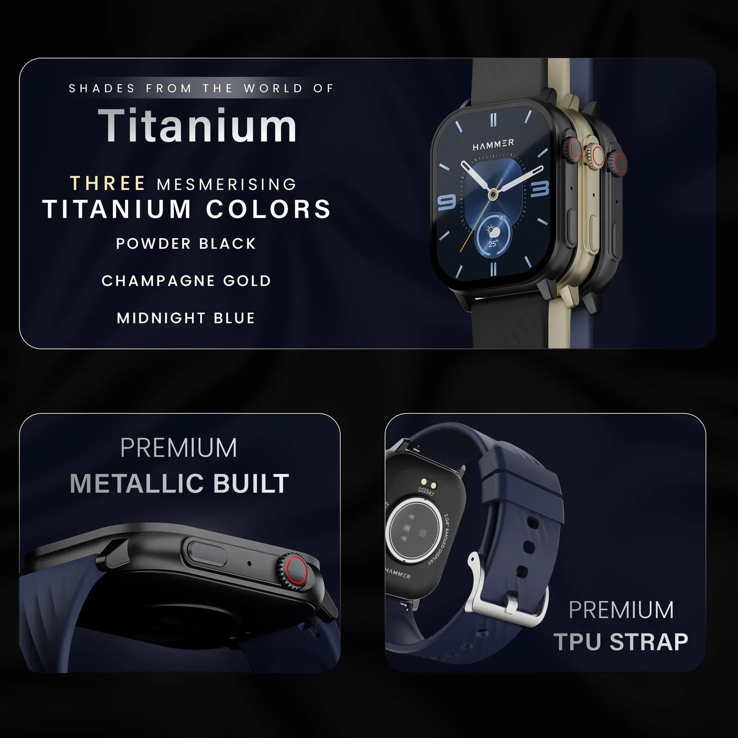 Hammer Arctic Bluetooth Smartwatch & Solitude TWS Earbuds (Combo)