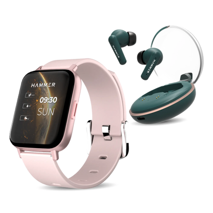 Hammer Pulse 3.0 Bluetooth Smartwatch & Airflow Plus TWS Earbuds (Combo)