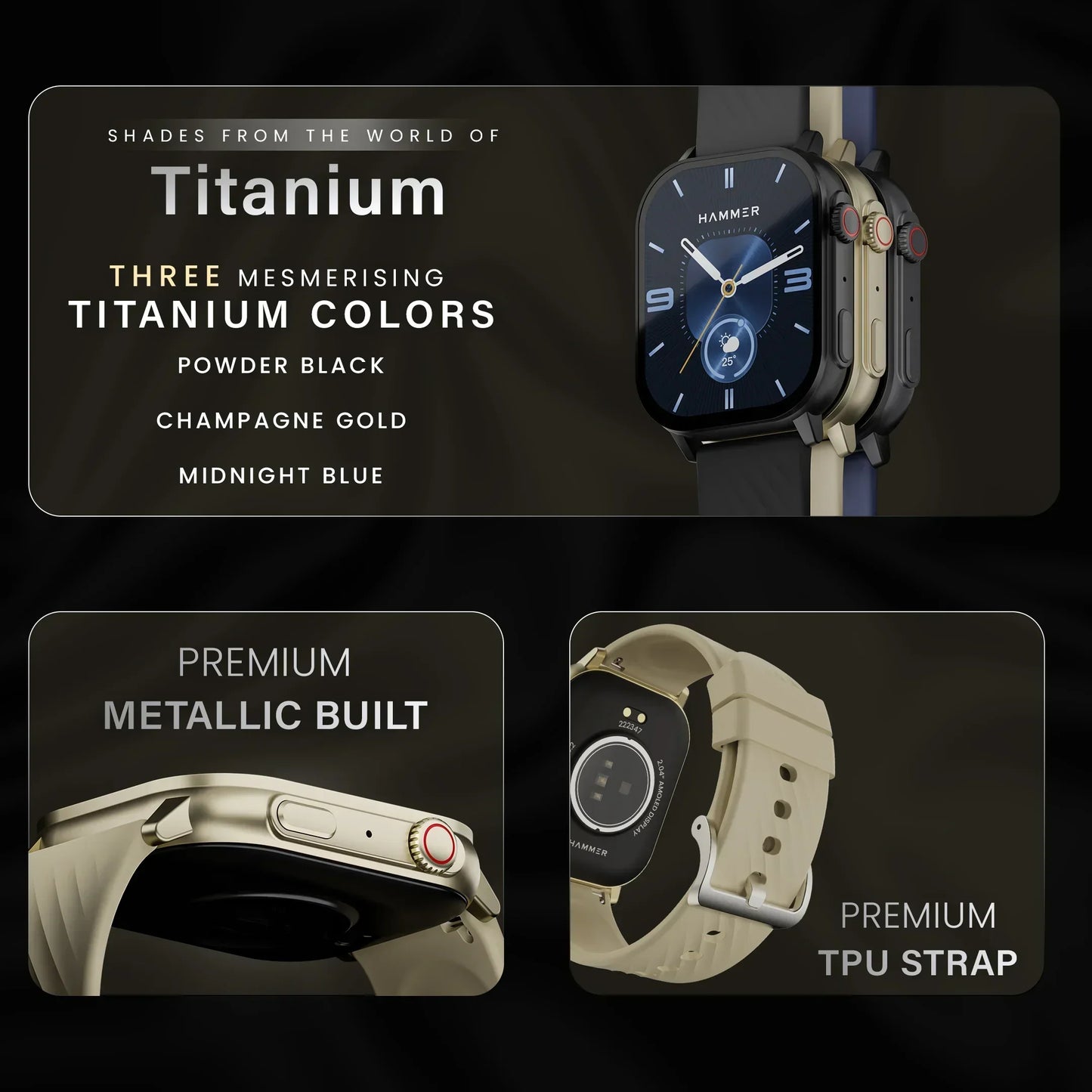 Hammer Arctic Bluetooth Smartwatch & Solitude TWS Earbuds (Combo)