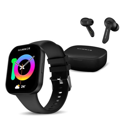 Hammer Robust Smartwatch & Solitude Bluetooth Earbuds (Combo)