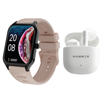 Hammer Stroke Bluetooth Calling Smartwatch & Hammer KO Pro TWS (Combo)